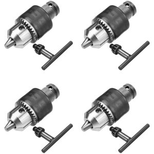 Tlily - 4X 1.5-10mm 1/16 Inch - 3/8 Capacity Key Drill Chuck Converter 1/2 Square Socket Adapter