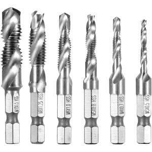 XIDJUIKM Piece Drill hss Hexagon Shank M3-M10 Tap – Silver
