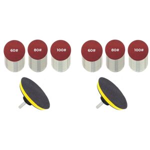 TLILY 60 Pcs Drill Bits Set, 60/80/100 Grit Sandpaper and 5 Inch, Electric Shackle Disc, with Pad