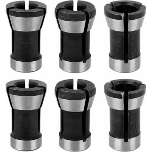 MEMKEY 6pcs Collet Head, Collet Chuck Adapter, Collet Head Adapter, 6.35mm, 8mm, 6mm for Electric Cutting Machine, Router Bit Chuck