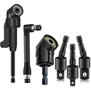 Tlily - 6Pcs Right Angle Drill Attachment Set with 105° Adapter and Impact Grade Socket