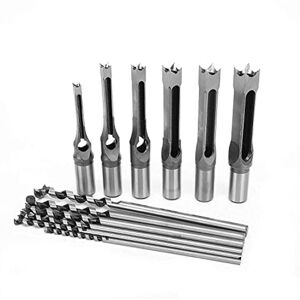 Memkey - 6pcs Drill Bit Steel Woodworking Drill Bit Mortise Saw Woodworking Tool 6.35mm/8mm/9.5mm/12.7mm/14mm/16mm