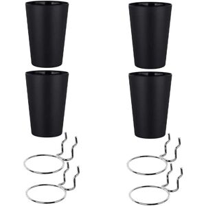 Alwaysh - Pack Pegboard Cups with Pegboard Hooks, Pegboard Bins with Rings, Cup Holder Hooks for Organizing Accessories, Workbench, Black