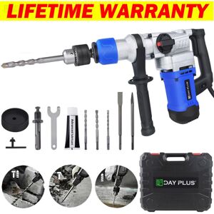BRIEFNESS Brushless Rotary SDS Hammer Drill, Concrete Tile Breaker Demolition Heavy Duty 1500W Electric Demolition Jack Hammer Concrete Drill Breaker Kit Jack