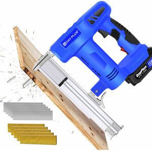 Briefness - Cordless Brad Nailer 21V, 18 Gauge 2-in-1 Nail Gun/Staple Gun, Battery Powered Nail Gun with 1.5Ah Battery and Charger, 500 Nails & 500