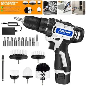 Day Plus - Cordless Combi Drill Driver Electric Screwdriver 45NM Li-Ion Battery Brush Set