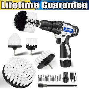 Day Plus - Cordless Combi Drill Electric Driver Screwdriver Drill Brush Set 2X 1500mAh Battery