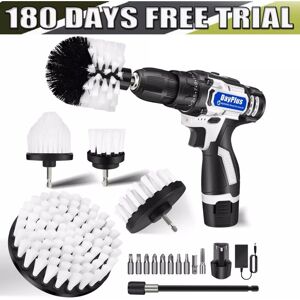 Day Plus - Cordless Drill Electric Screwdriver Power Driver Combi Drill Brush with 2X Battery