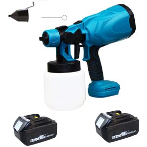 Teetok - Cordless Paint Sprayer 2.5mm Nozzles and 3 Spray Patterns 800ml Container Brushless Spray Paint Gun Compatible with Makita 18V Battery for