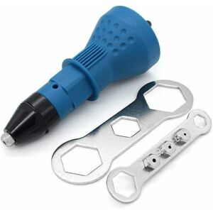 COOCHEER Cordless Rivet Gun Electric Rivet Nut Drill Tool Kit Riveter Adapter Insert Nut Hand Power Tool Accessories (Blue)
