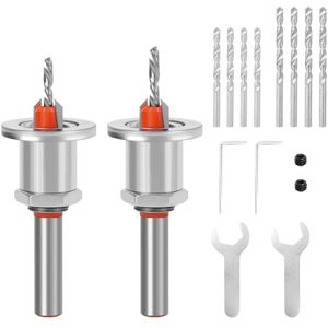 Tlily - Countersink Drill Bit Wood Set, 8 mm with Centre Hex Keys, for and Plastic Drilling Holes