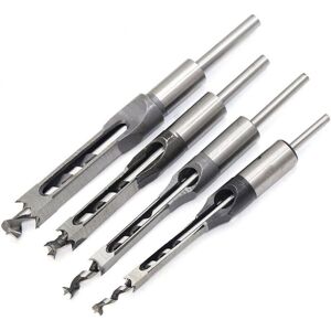 4Pcs Chisel Set Square Hole Drill Bits, Steel Hollow Chisel Woodworking Tools Set (1/4-1/2-5/16-3/8 inch) - Csparkv