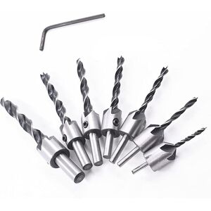 Csparkv - 8 Pcs Wood Drill Bit Set, Countersink Drill Bit Set, Wood Twist Drill Reamer Slot with Hole, for Woodworking, Drill Bit Set (3-10mm