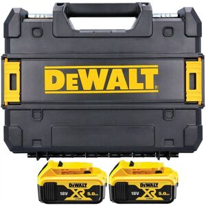 Dewalt - DCB184 5.0ah 18v xr Lithium Ion Battery Twin Pack + Tstak Drill Case