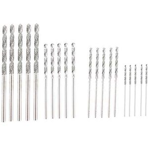 TLILY Diamond Drill Bit Set 20 Pieces 4 Sizes 1mm 1.5mm 2mm 2.5mm Twist Tip Jewelry Beach Sea Glass Shells Gemstones Lapidary
