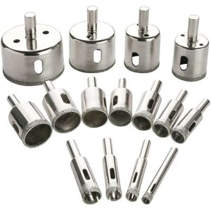 Neige - Diamond hole drill bit set, 15 piece hole saw set for glass, marble, granite stone