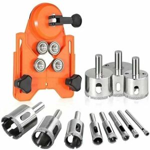 TONCHEAN Diamond Hole Saw Kit ø 6-50 mm, Adjustable Hollow Drill Bit, Suction Cup Hole Saw, High Precision with Drill Bit for Glass, Marble, Tile, Ceramic, pvc
