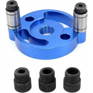 HOOPZI Drill Bit Guide, 4 Pcs Blue Woodworking Drill Guide Woodworking Hole Puncher with 6mm 8mm 10mm Drill Bushing, Jig Hand Positioner Tools