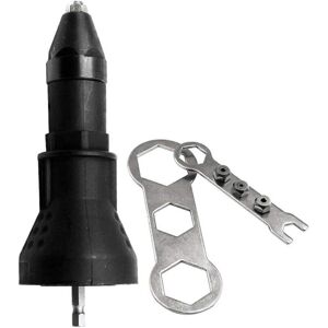 Tinor - Electric Rivet Gun - Drill and Rivet Tool Kit - Adapter Accessory, Black