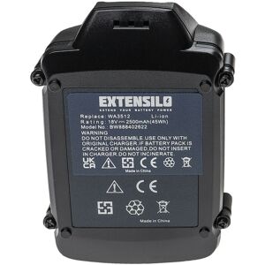 EXTENSILO 2x Battery compatible with Worx WG549E, WG549E.5, WG549E.9, WG547E.1, WG547E, WG548E, WG548E.9 Power Tools (2500 mAh, Li-Ion, 18 V)