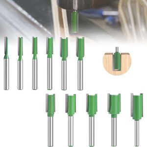 YMYNY Fliti 11pcs 6mm Shank Router Bits Straight Router Bit Woodworking Milling Cutter Extra Long Router Bit Carbide Milling Cutter Carpenter Router Bit