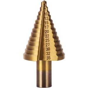 Ikodm - hss Step Drill Bit Metal 5-35mm Professional Titanium Cone Drill Bit Step Drill Bit with Case for Wood Plastic Metal