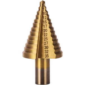 IKODM Hss Step Drill Bit Metal 5-35mm Professional Titanium Cone Drill Bit Step Drill Bit with Case for Wood Plastic Metal