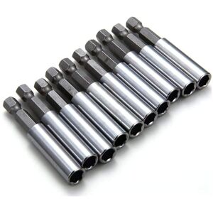 Memkey - 10pcs Magnetic Impact Wrench Bit Holder 60mm Hex 6.35mm for Electric Drill Electric Screwdriver Electric Screwdriver