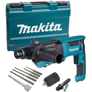 Makita HR2670 110v SDS Plus 3 Mode Rotary Hammer Drill + SDS Bits Chisel + Chuck