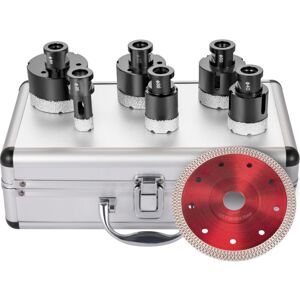 Mophorn Diamond Drill Bits 6PCS Diamond Hole Saw 20/35/40/50/55/68mm Tile Hole Saw Kit Vacuum Brazed Diamond Drill Bit 0.59in/15mm Segment Tile Hole