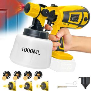 Teetok - Paint guns,Cordless Paint Sprayer hvlp Electric Spray Gun 3 Spraying Modes with 4 Nozzles & 1000ml Capacity Container for Painting Wall