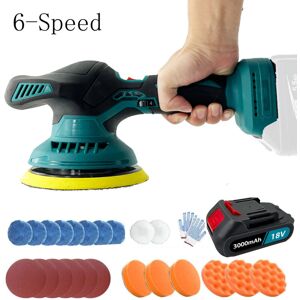 Teetok - Polisher,21V 6 inch Cordless Car Polisher Buffer Sander 6-Speed Polishing machine,Electric Power Cleaner +Pads accessory+ 3.0A Battery