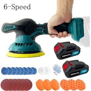Teetok - Polisher,21V 6 inch Cordless Car Polisher Buffer Sander 6-Speed Polishing machine,Electric Power Cleaner +Pads accessory+2x 3.0A Battery