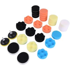 TLILY Polishing Pads Sponge,3' Woolen Waxing Buffing Kits Compound Auto Car Polisher M10 Drill Adapter (31 Pcs)