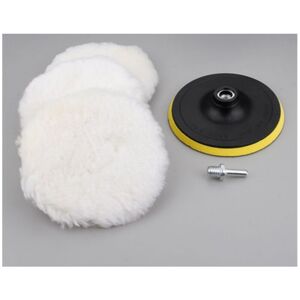 Linghhang - Self-Adhesive Polishing Disc, 7 Inch Car Cleaning and Polishing Wool Sponge, 5Pcs Round Disc Set