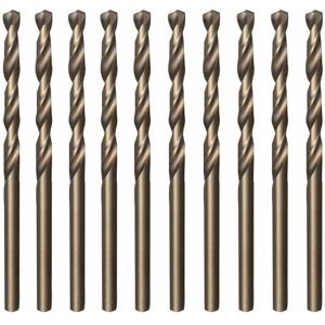 TINOR Set of 10 M35 Twist Drill Bits HSS Gold and Cobalt HSS 3.5mm x 70mm for Drilling Stainless and Hard Steels, Cast Iron, Copper, Aluminum, Wood and