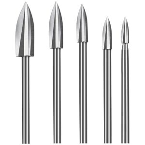 Wood Carving Drill Bit Set for , 5 Pieces Wood Carving Drill Bits with Shank for diy Carving, Engraving, Sanding and Drilling - Sollbry