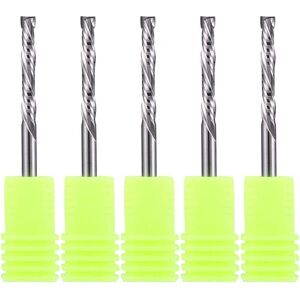 Memkey - Spiral Carbide Drill Bit - Two-Way Cut - Dimensions: 3.175 x 22 mm - for cnc Printing Wood Routers, 5-Piece Set