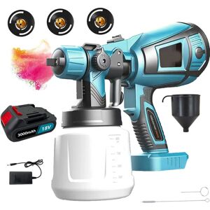 Mawiron - Spray gun, 1000ml hvlp cordless spray gun, airless spray gun+3.0Ah battery+charger - compatible with Makita battery