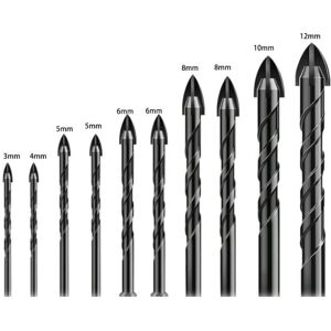 Linghhang - Tile Drill Bit, 10 Pieces Glass Drill Bit, Glass Drill Bit, Glass Tile Drill Bits, Ceramic Drill Bits, with Hex Shank, for Drilling Holes