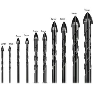 CSPARKV Tile Drill Bit, 10 Pieces Glass Drill Bit, Glass Drill Bit, Glass Tile Drill Bits, Ceramic Drill Bits, with Hex Shank, for Drilling Holes in Glass