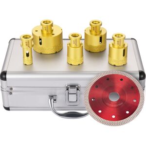 Diamond Drill Bits Hole Saw Set 4/5'-2-3/5' 5pcs Ceramic Porcelain Marble - Vevor