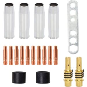 ZVD - x mig mag AK-15 Welding Accessories - 10 x M6 0.88mm Welding Tips and 2 x Nozzle Holders (19 Pieces)