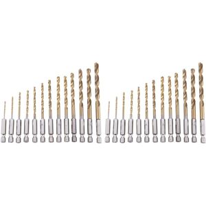 Tlily - Xtools 13Pc hss Titanium Coated Drill Bit Set With 1/4inch Hex Shank X2 I135349