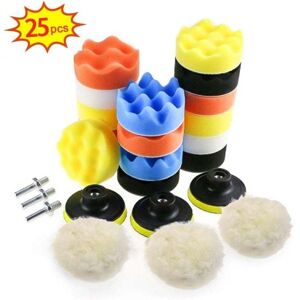 ZVD - 25 pièces Éponge de Polissage pour Voiture, 3inch 80mm, Kit de Polissage avec Adaptateur de Foret M10