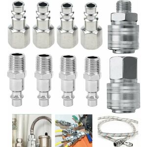 ONTWAY 10 Pcs Compressor Quick Coupler 1/4" BSP Coupler for Tuayn Air Compress Compressor Hose Fittings Connector Male Female ONTWAY 10 Pcs Compressor Quick Coupler 1/4" BSP Coupler for Tuayn Air Compress Compressor Hose Fittings Connector Male Female