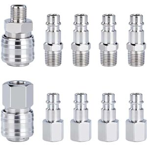 Héloise - 10 Pieces Compressor Fitting 1/4'BSP, Compressor Quick Fitting, Compressor Hose Quick Fitting Pneumatic Fitting for Men Women Héloise - 10 Pieces Compressor Fitting 1/4'BSP, Compressor Quick Fitting, Compressor Hose Quick Fitting Pneumatic Fitting for Men Women
