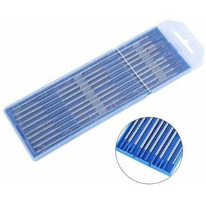 MUMU 10 pieces of welding tungsten electrodes. Blue lanthanum electrode tip 1.0/1.6/2.4 mm. High-quality welding tungsten electrode rod 2% lanthanum (2.4 MUMU 10 pieces of welding tungsten electrodes. Blue lanthanum electrode tip 1.0/1.6/2.4 mm. High-quality welding tungsten electrode rod 2% lanthanum (2.4