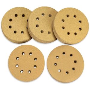 LADACÈE Pack of 100 sanding discs, 125 mm, with Velcro fastening, grain 60, 80, 120, 150, 220, 8 holes, assorted for eccentric sanders LADACÈE Pack of 100 sanding discs, 125 mm, with Velcro fastening, grain 60, 80, 120, 150, 220, 8 holes, assorted for eccentric sanders