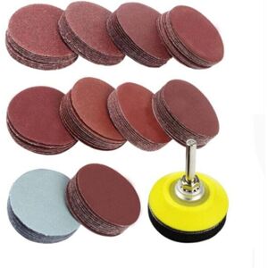 TEHTUY 100 sheets of 50mm sandpaper + 1 polishing pad for drills (80/100/180/240/600/800/1000/1200/2000/3000 grit) TEHTUY 100 sheets of 50mm sandpaper + 1 polishing pad for drills (80/100/180/240/600/800/1000/1200/2000/3000 grit)